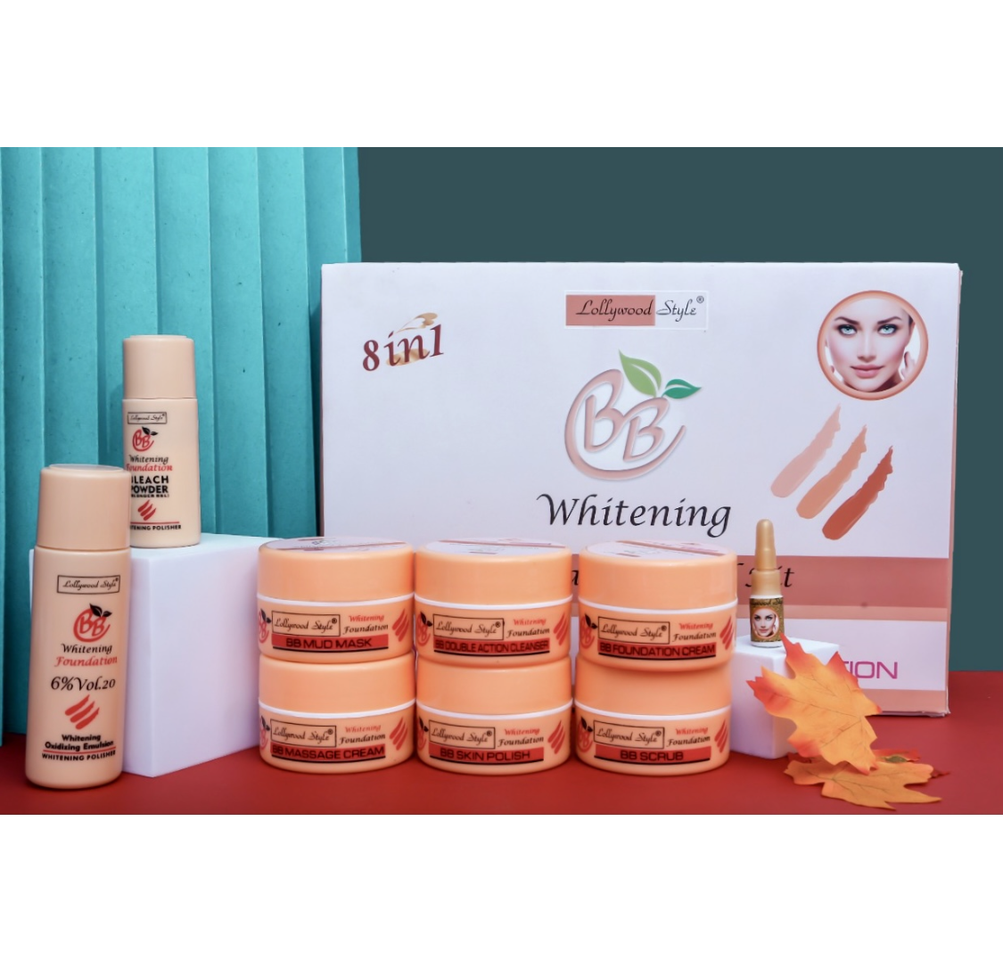 BB Foundation Facial Kit | 8 in 1 | Whitening Serum + Skin Polisher