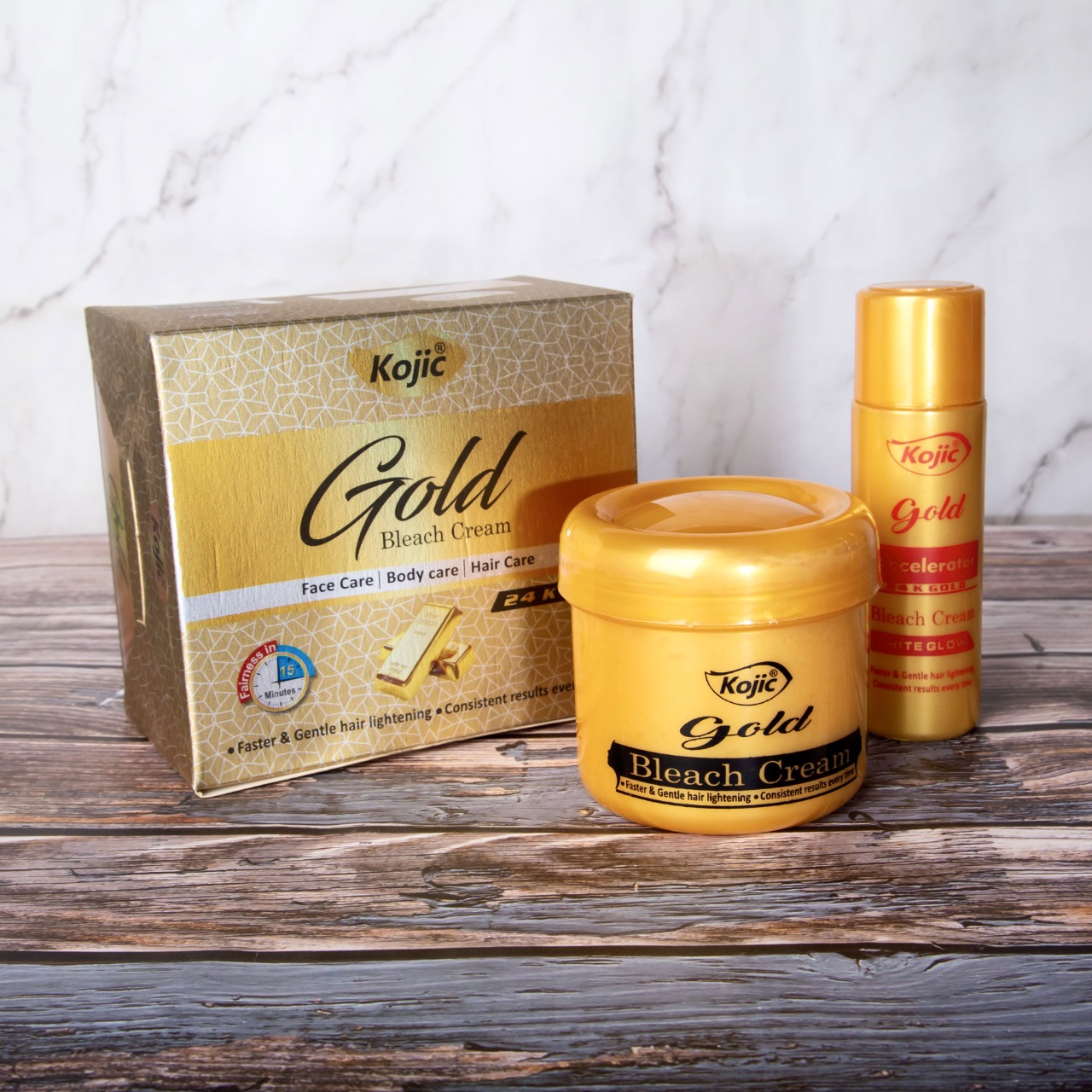 Kojic Gold Bleach Creme | Accelerator powder included