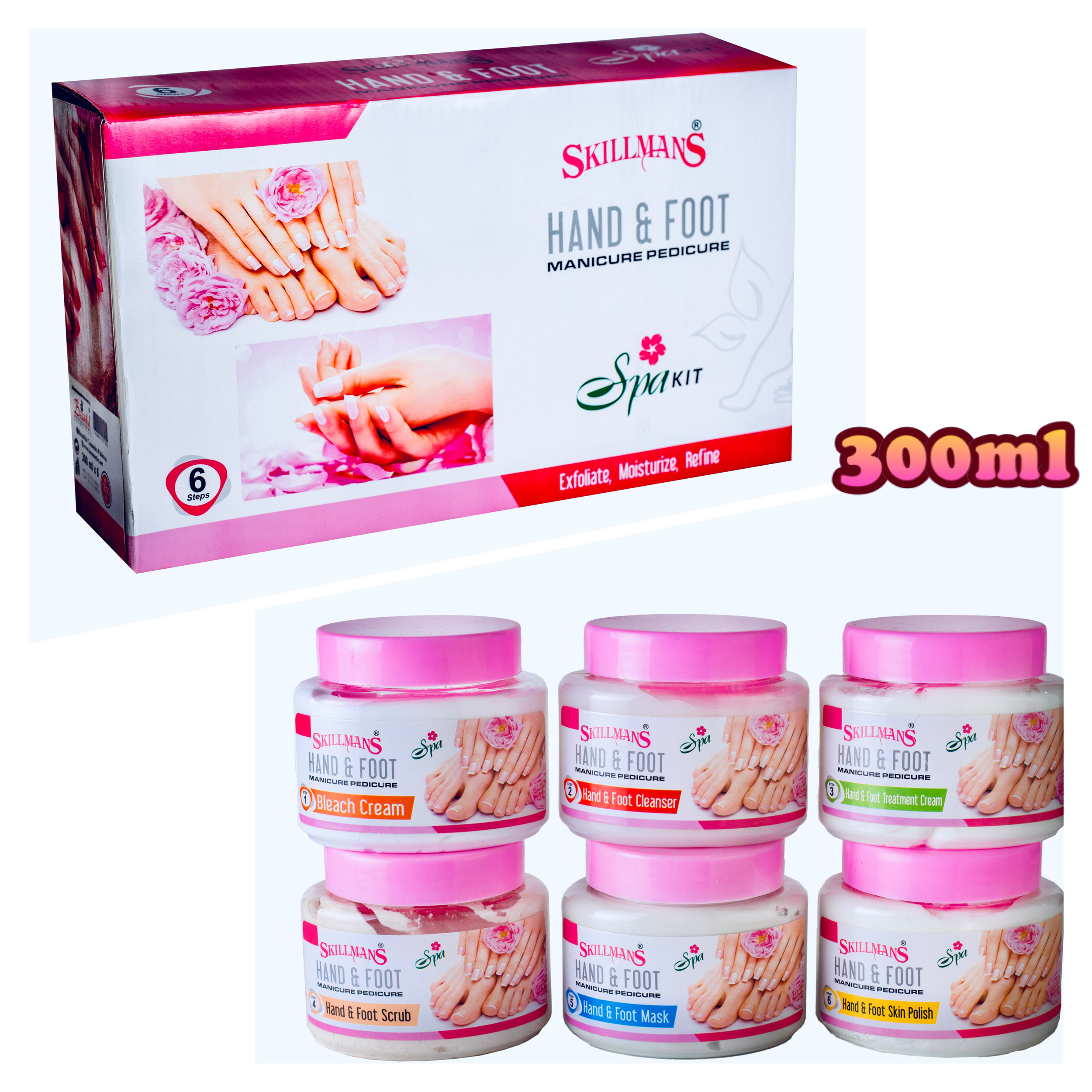 Skillmans Hand & Foot Manicure Pedicure (6-in-1 Kit) | Salon Size 6x300ml